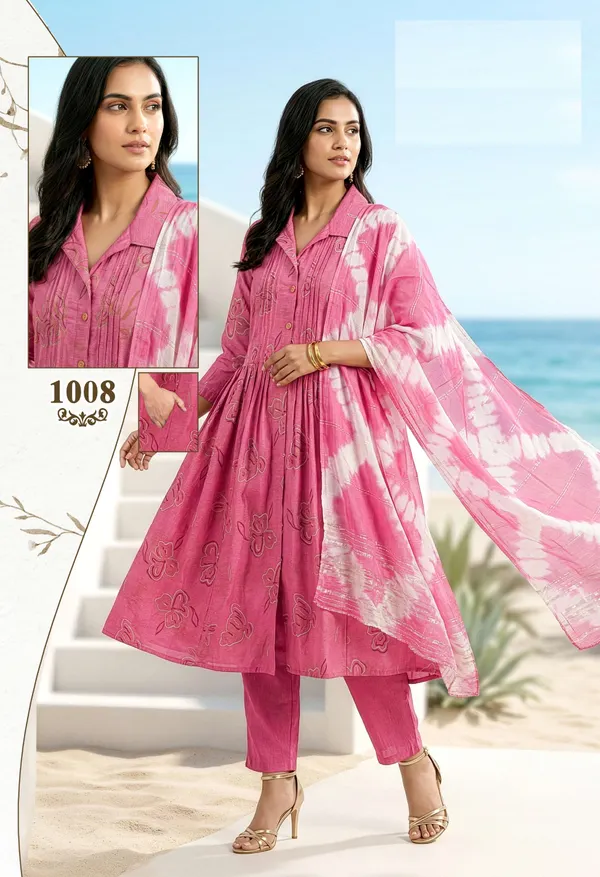 Premium Vatican Anarkali Top Bottom Dupatta Set | TS3068