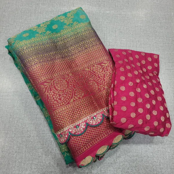 Heavy pattern Saree with scale loop Border | SR163