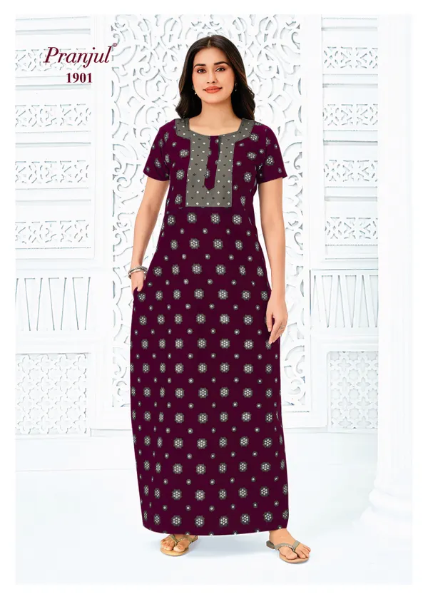 Pranjul Nighty Pure Cotton | PN1901