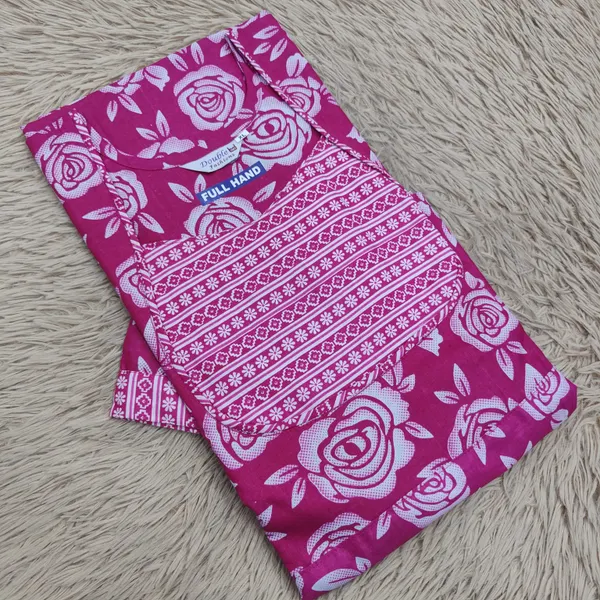 Premium Cotton Frock Style Nighty with Adjustable Rope & Side Pocket | NT3287