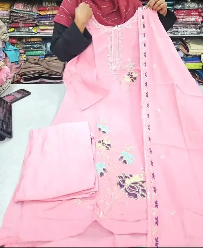Heavy Silk Side Cut Top Bottom Dupatta Set | TS3713