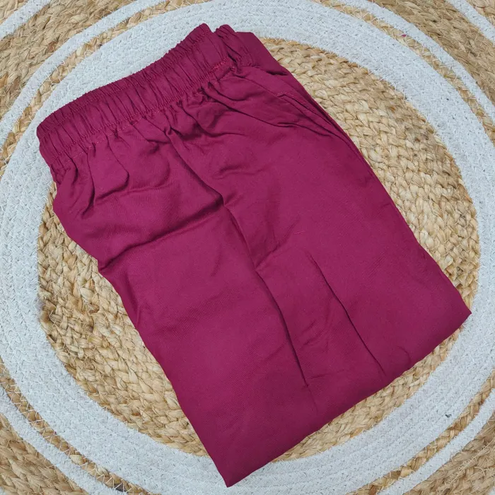 Straight Pants with Pocket & Rope (Maroon) | 41 Length  | ST37