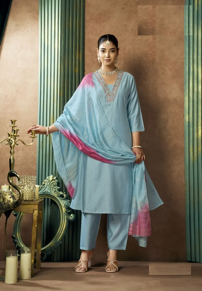 Premium Vatican Top–Bottom–Dupatta Set | TS3167