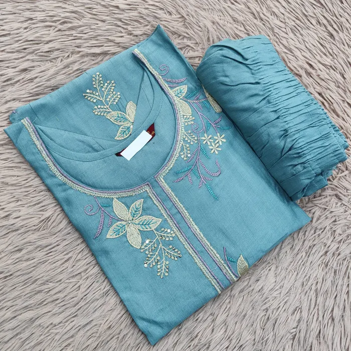 Heavy Vatican Fully Embroidery Top with Plazzo Bottom  | TS3154