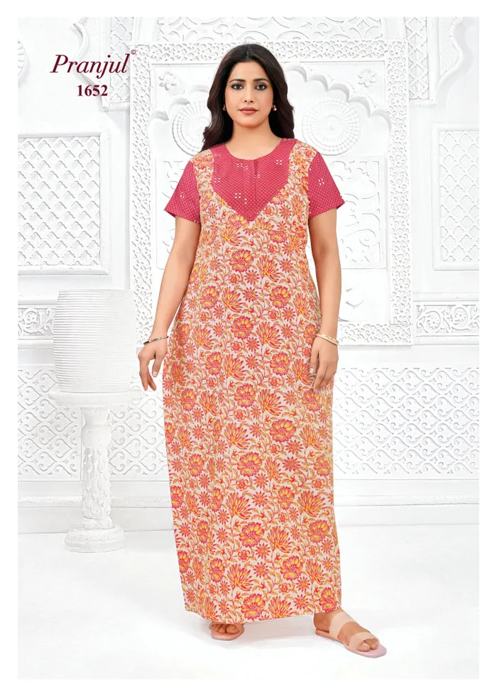 Pranjul Nighty Pure Cotton  | PN1652