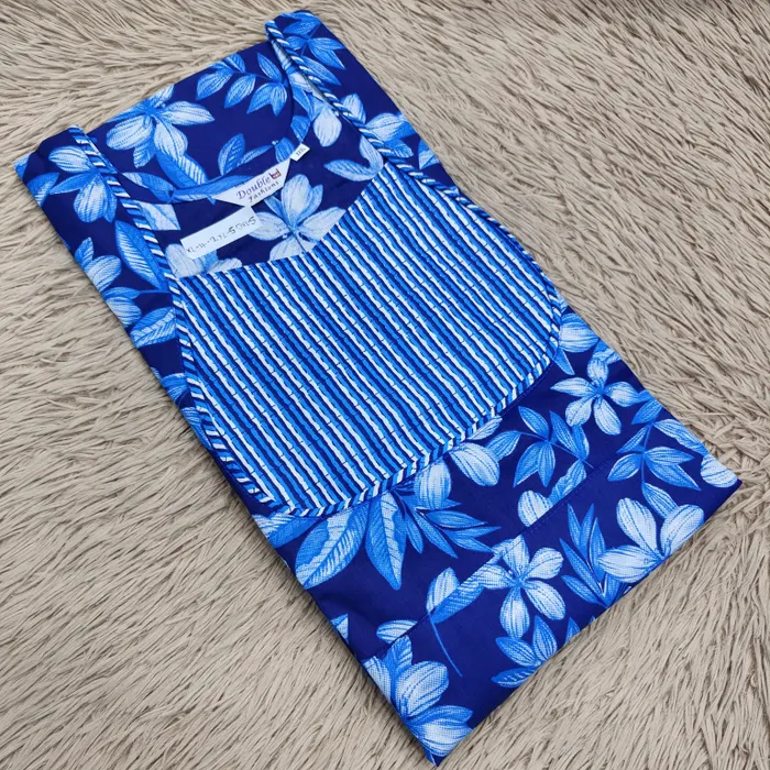 Premium Cotton Frock Style Nighty with Adjustable Rope & Side Pocket | NT3537