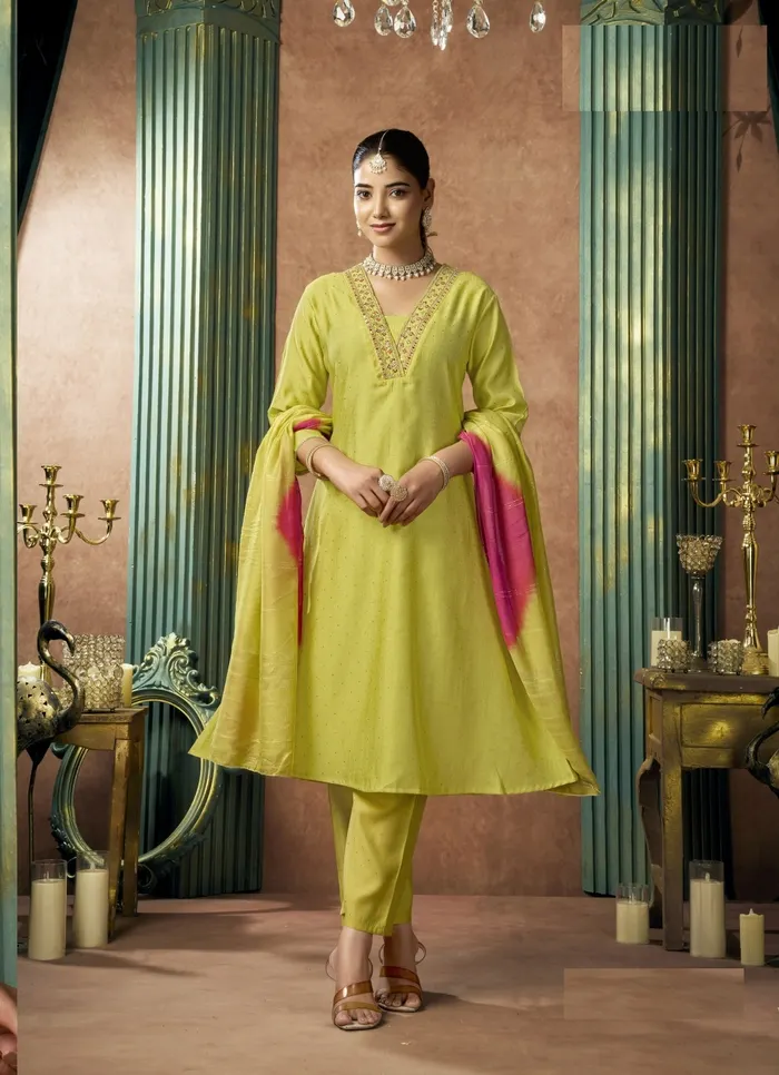 Premium Vatican Top–Bottom–Dupatta Set | TS3166