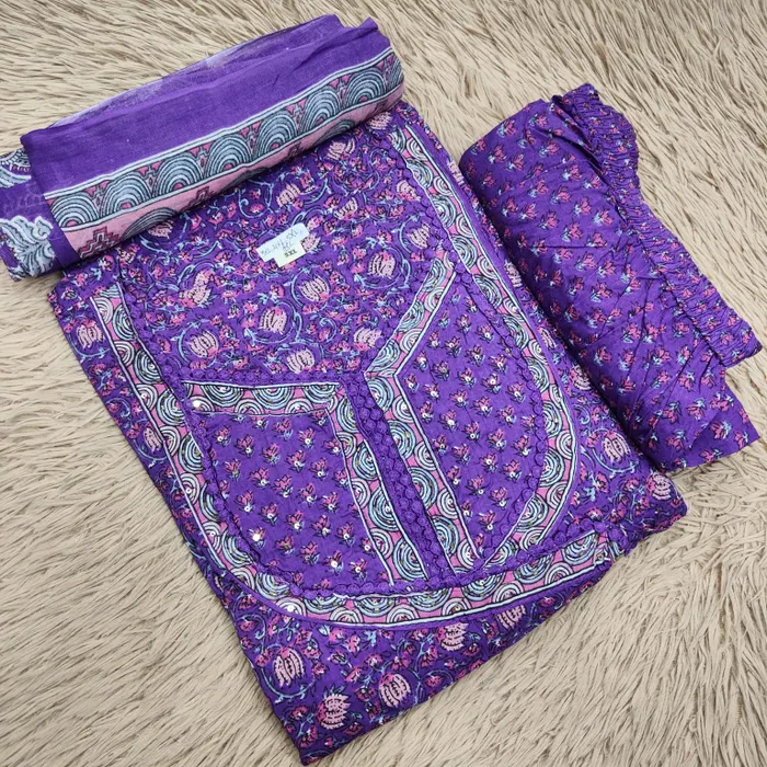 Premium Rayon Cotton Top Bottom Dupatta Set | TS3131