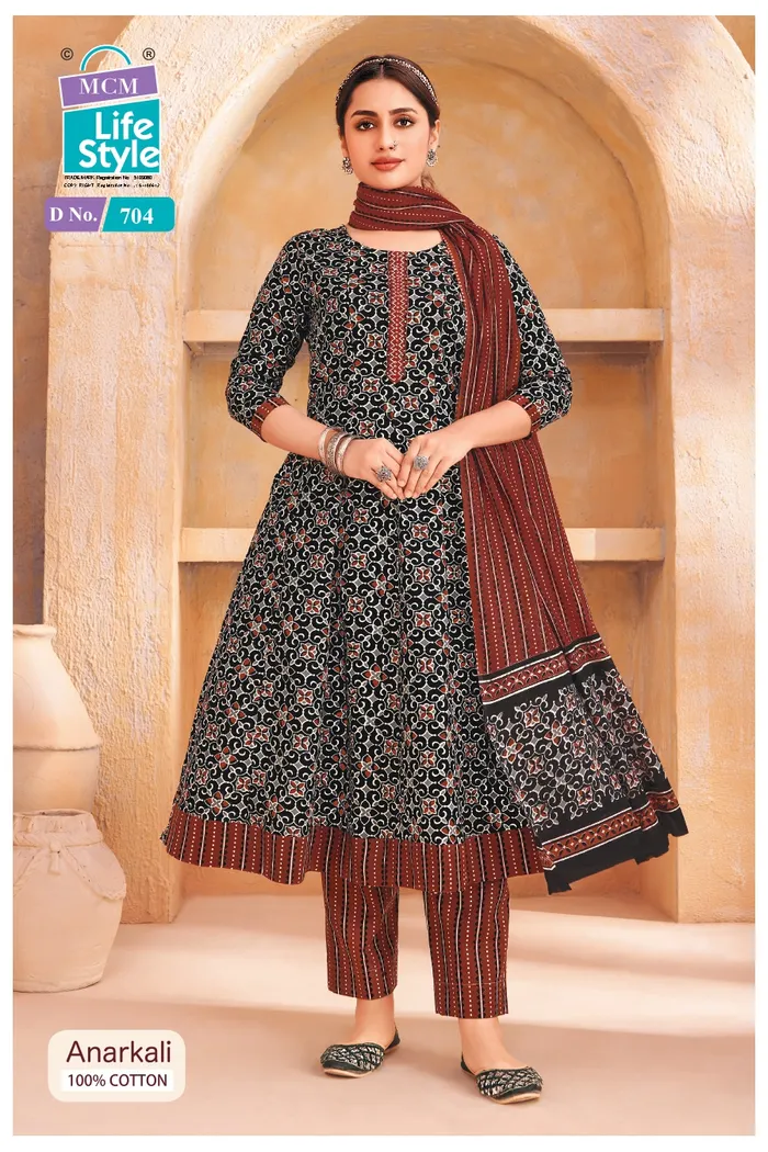Premium Cotton Panel Anarkali Set  | SW159