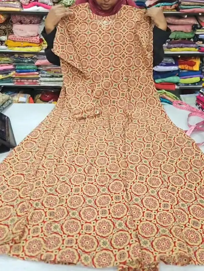 Pure Jaipur Cotton Long Full Sleeve Anarkali | AK2192