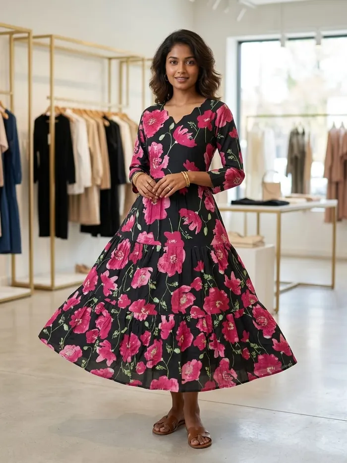 Premium Imported Rayon Cotton 2-Layer Anarkali Kurti | AK2239