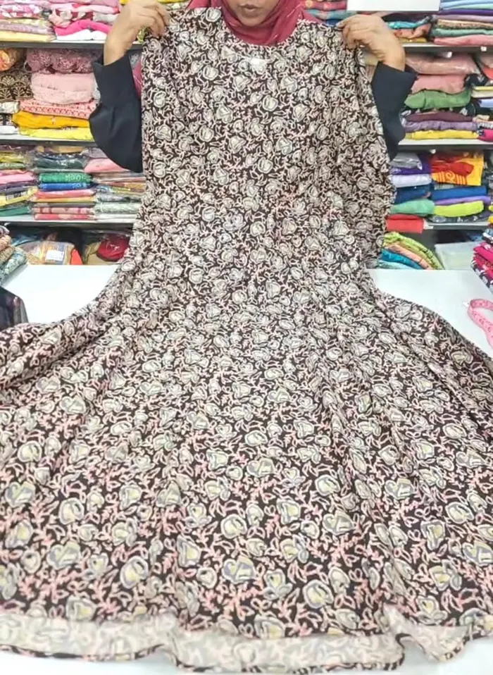 Pure Jaipur Cotton Long Full Sleeve Anarkali | AK2185