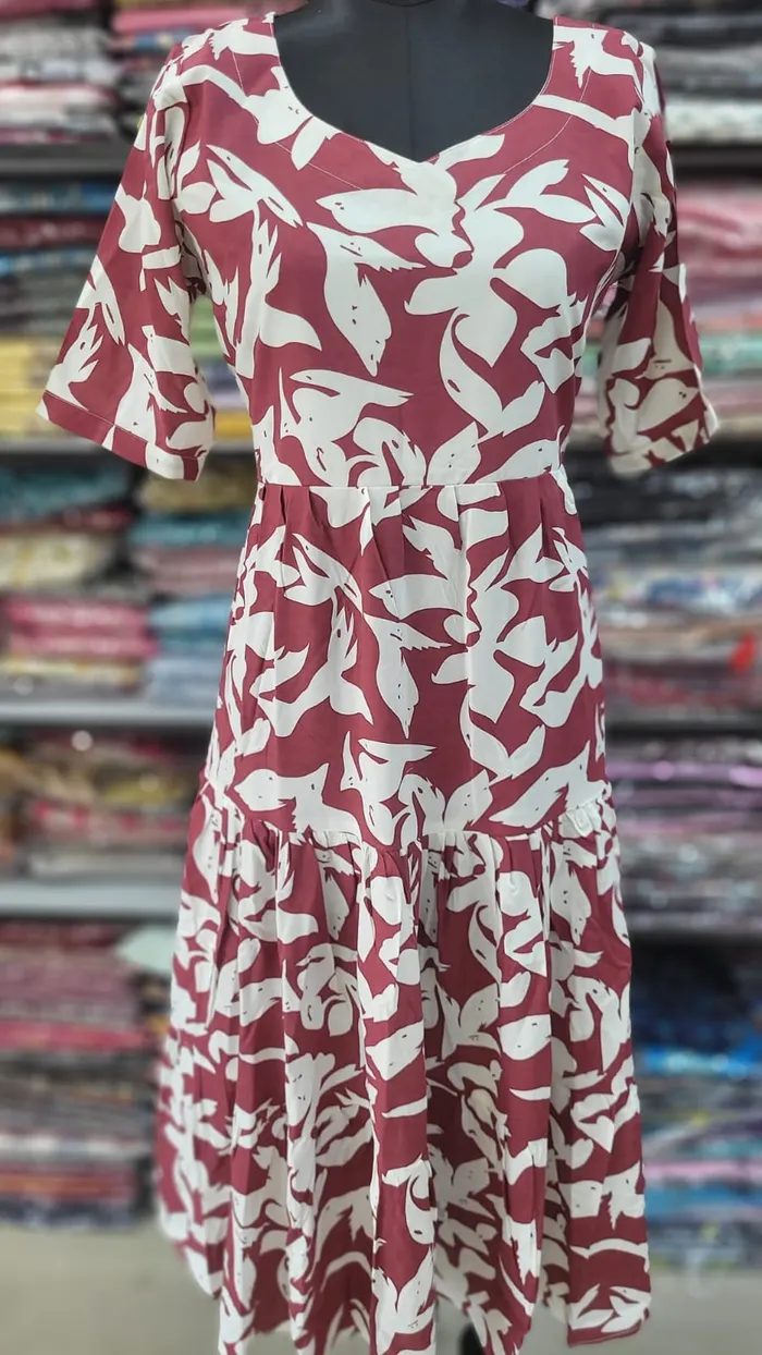 Premium Rayon Layered Gown | AK1110