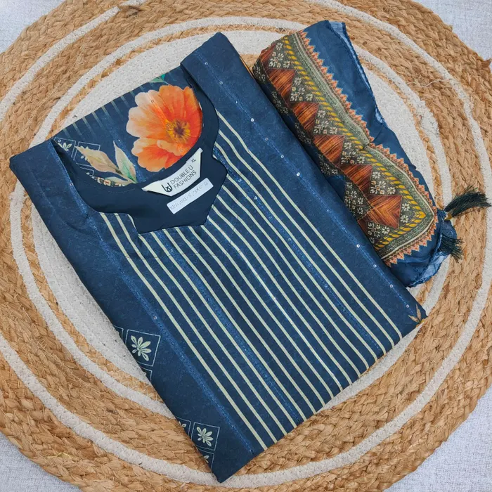 Premium Chanderi Silk Cotton Straight Top with Dupatta | SK34