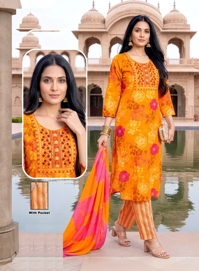 Premium Capsule Cotton straight-fit Top Bottom Dupatta | TS3315