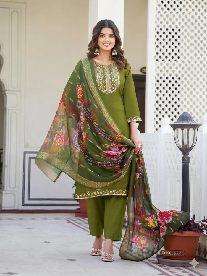 Heavy Vatican Stright Top Bottom Dupatta set  | TS3083