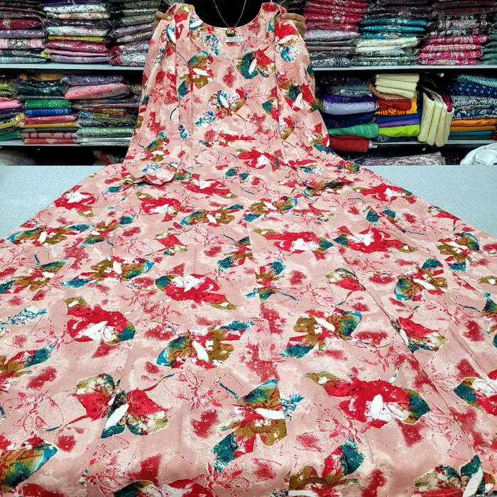 Premium 1st Quality Rayon Full Sleeves Long Anarkali Kurti | AK2230