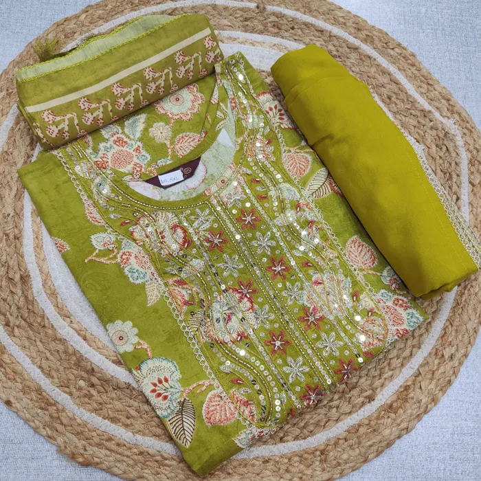 Rayon Long Anarkali Top Bottom Dupatta  | TS3260