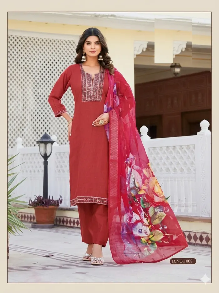 Heavy Vatican Stright Top Bottom Dupatta set  | TS3087
