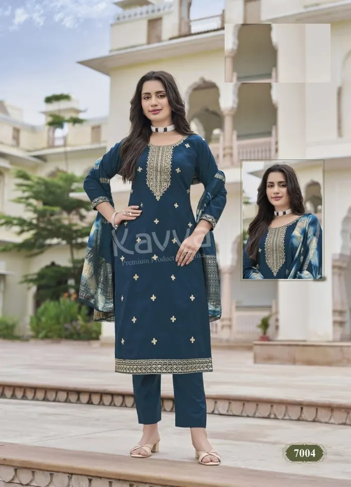 Premium Heavy Vatican Silk Top Bottom Dupatta Set | TS2290