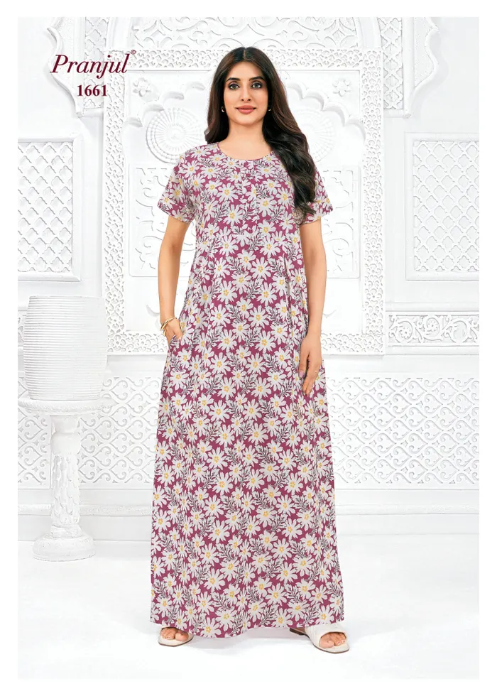Pranjul Nighty Pure Cotton  | PN1661