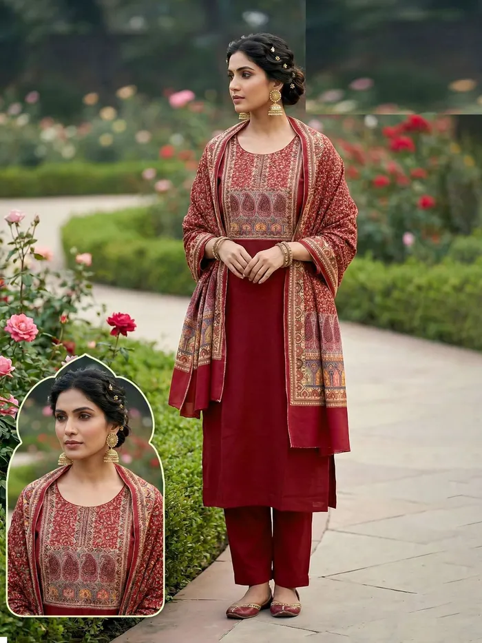 Heavy Roman Cotton Straight Top with Bottom Set | TS3205