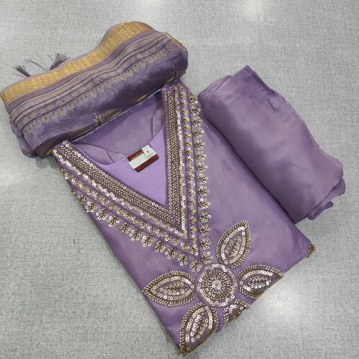 Heavy Silk Side Cut Top Bottom Dupatta Set | TS3705