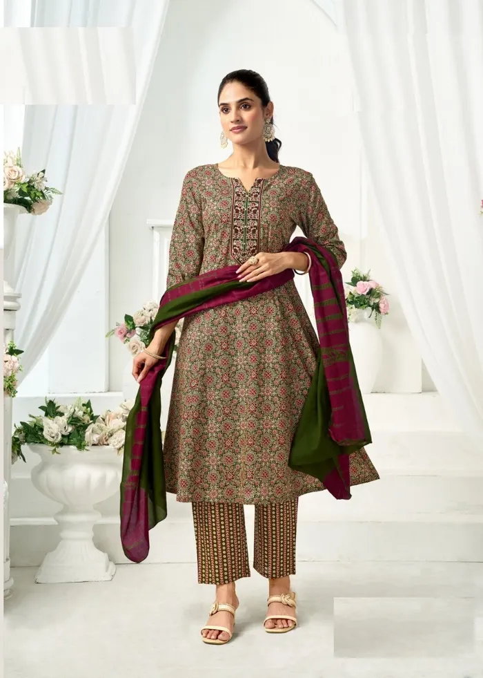 Premium Malaysian Cotton Top–Bottom–Dupatta Set | TS3156