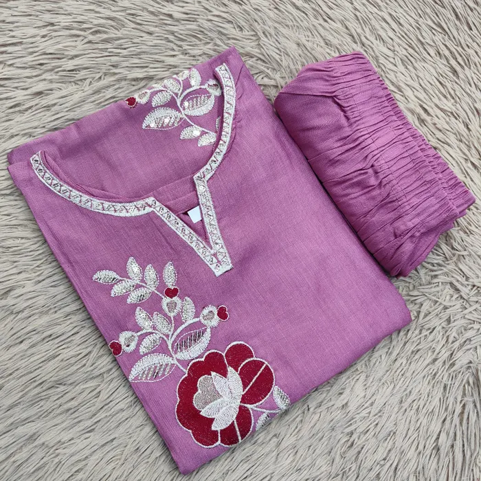 Heavy Vatican Fully Embroidery Top with Plazzo Bottom  | TS3151