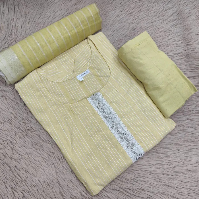 Premium Cotton Top Bottom Dupatta Set | TS3363