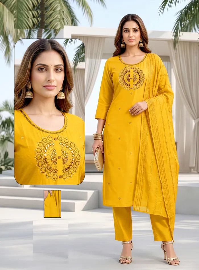 Vatican Straight Top Bottom with Dupatta Set | TS3346