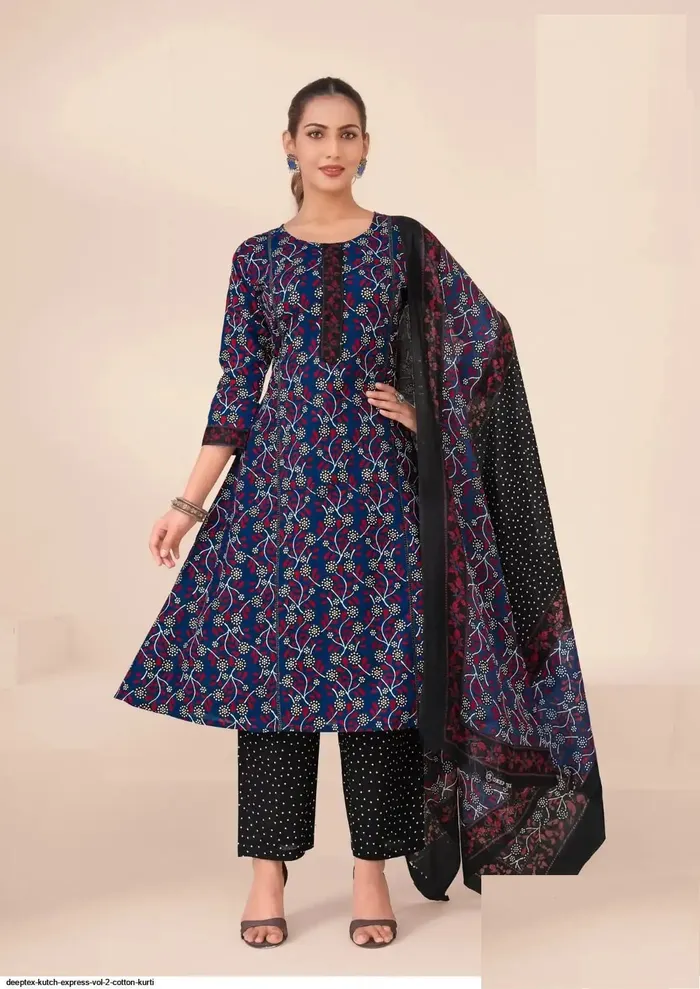Premium Cotton Anarkali Top Bottom Dupatta | TS3180