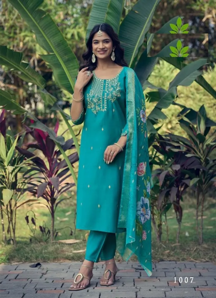 Roman Straight Kurti Bottom Dupatta Set with Side Pocket | TS3326