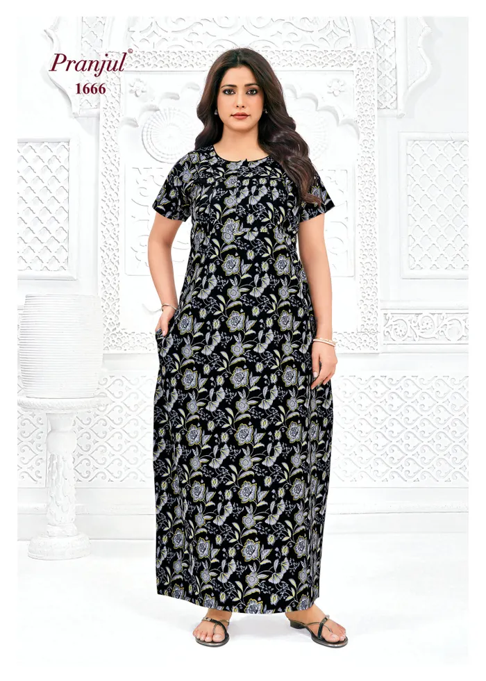 Pranjul Nighty Pure Cotton  | PN1666
