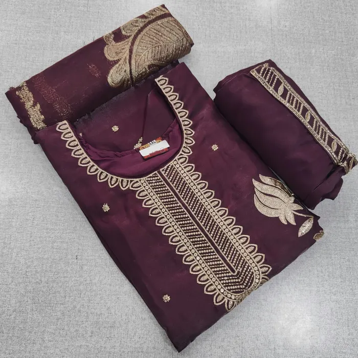 Heavy Silk Side Cut Top Bottom Dupatta Set | TS3694