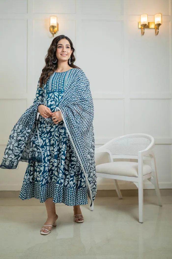Premium Rayon Anarkali Kurti with  Dupatta | KS854