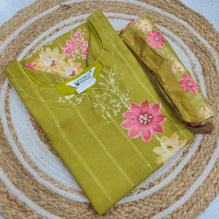 Premium Chanderi Silk Cotton Straight Top with Dupatta | SK31