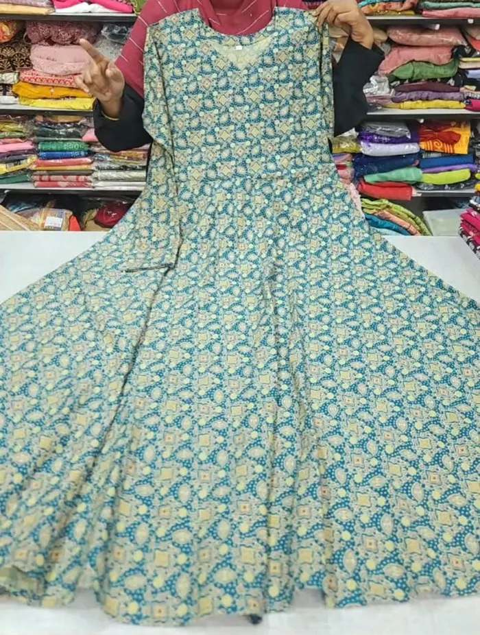Pure Jaipur Cotton Long Full Sleeve Anarkali | AK2193