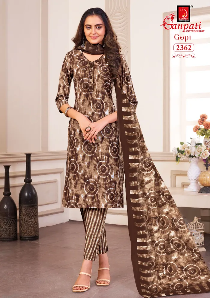 Ganpati Premium Cotton  Straight Kurti with Bottom & Dupatta | TS2270
