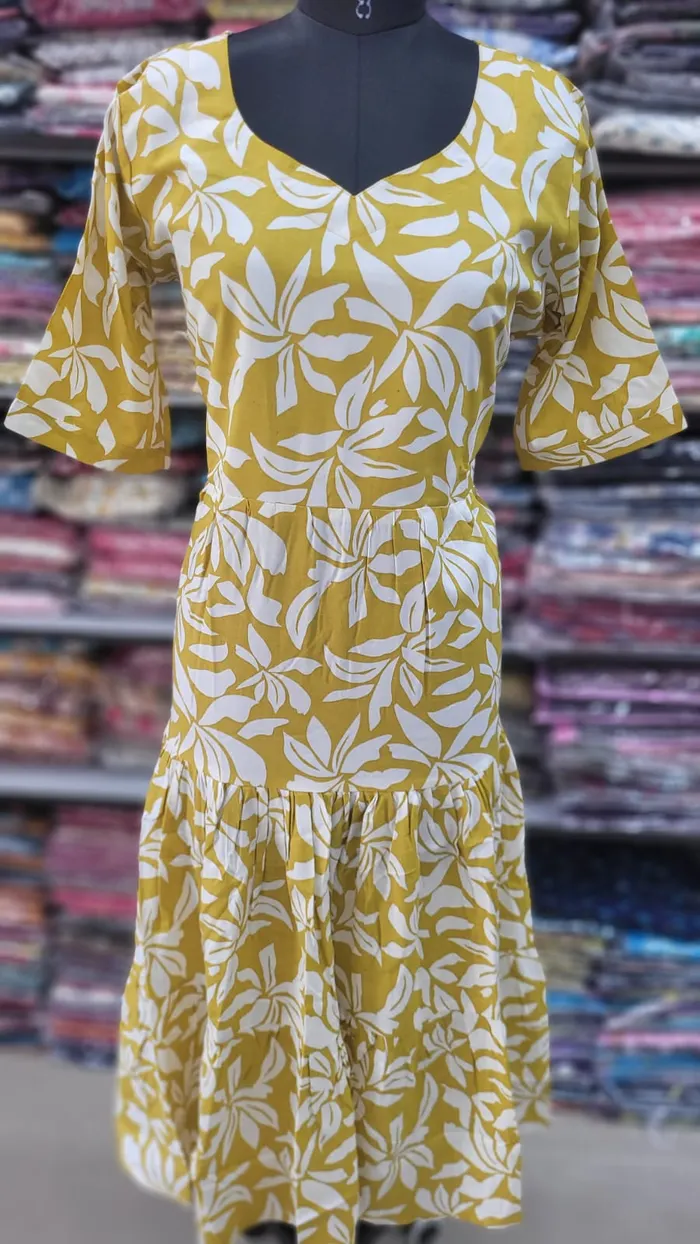 Premium Rayon Layered Gown | AK1112