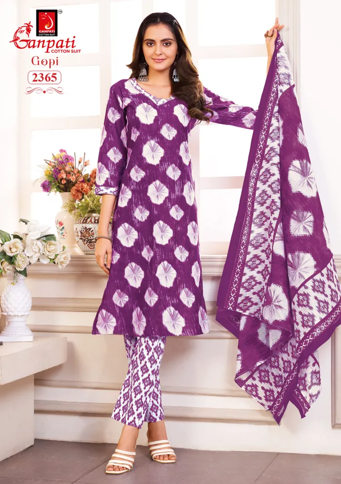 Ganpati Premium Cotton  Straight Kurti with Bottom & Dupatta | TS2273