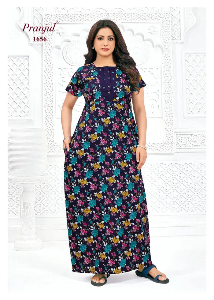 Pranjul Nighty Pure Cotton  | PN1656