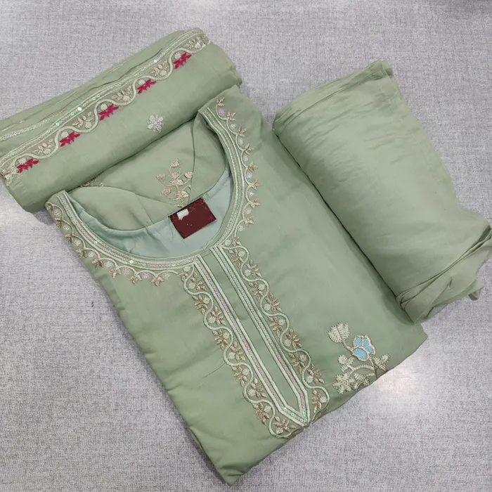 Heavy Silk Side Cut Top Bottom Dupatta Set | TS3712