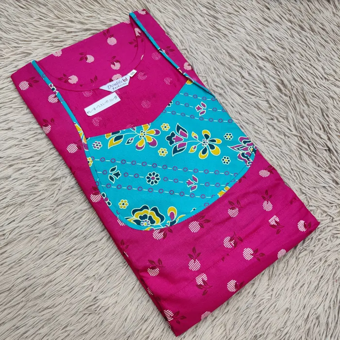 Premium Cotton Frock Style Nighty with Adjustable Rope & Side Pocket | NT3541