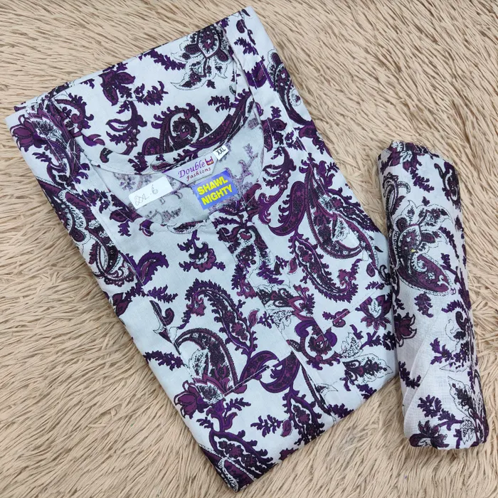 Shawl Nighty Premium Cotton | NT2499