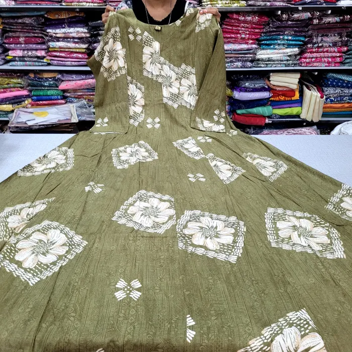55 length Premium Rayon Panel Anarkali  with 3/4 sleeves | AK2234