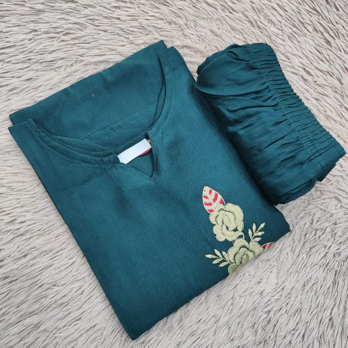 Heavy Vatican Fully Embroidery Top with Plazzo Bottom  | TS3155