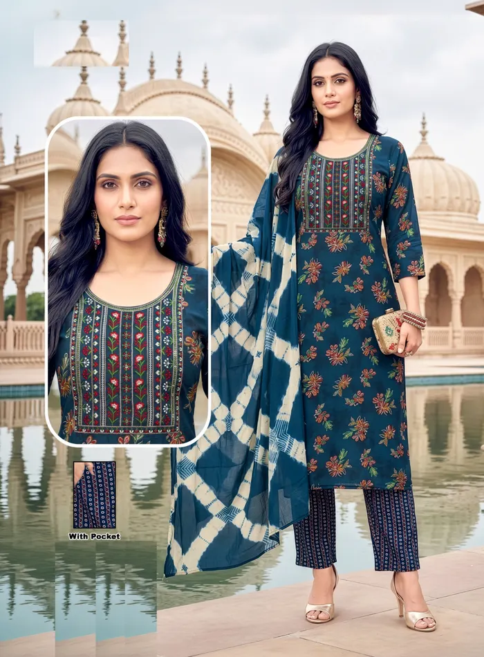 Premium Capsule Cotton straight-fit Top Bottom Dupatta | TS3316