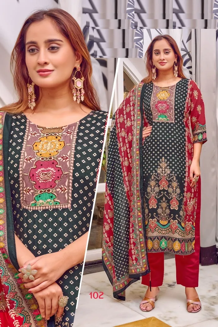 Premium Muslin Pakistani Suit with Handwork | TS3188