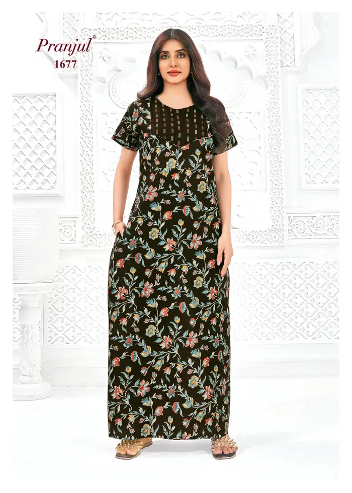 Pranjul Nighty Pure Cotton  | PN1677